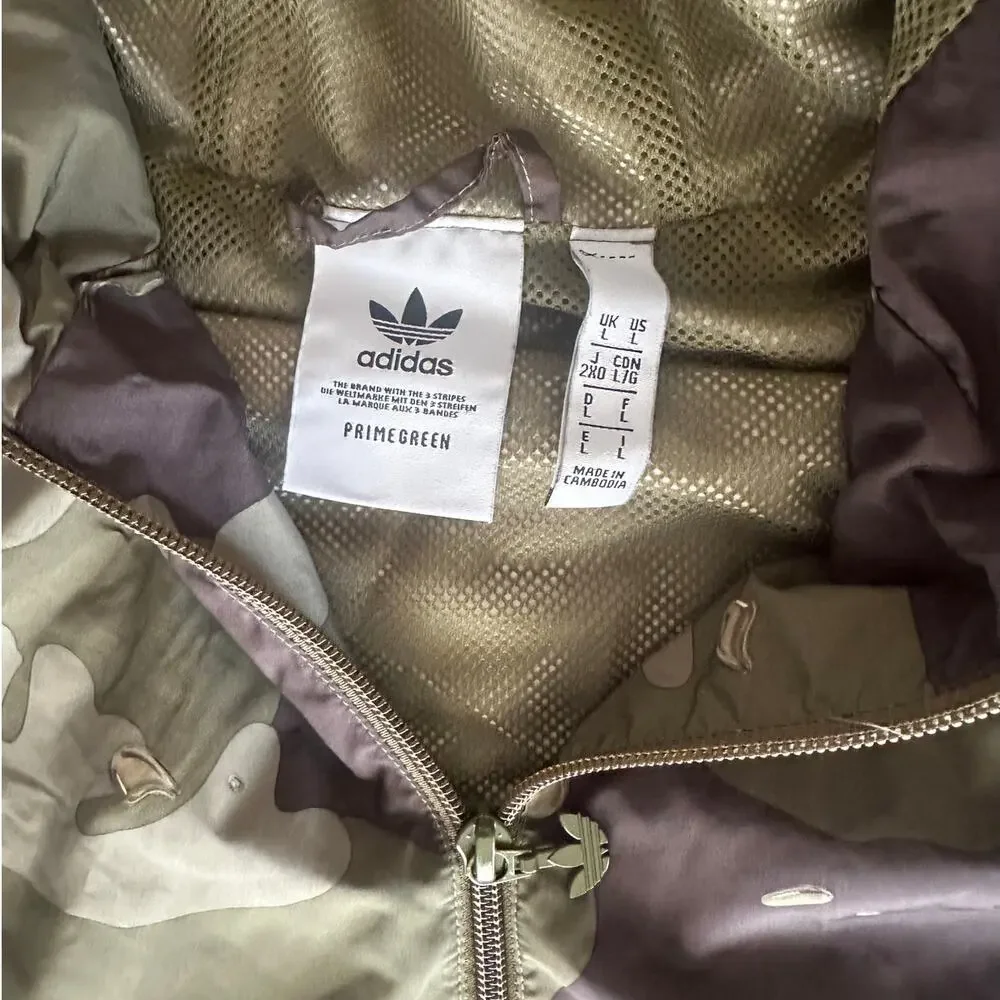 Adidas Originals Primegreen Camo Windbreaker Jacket Large